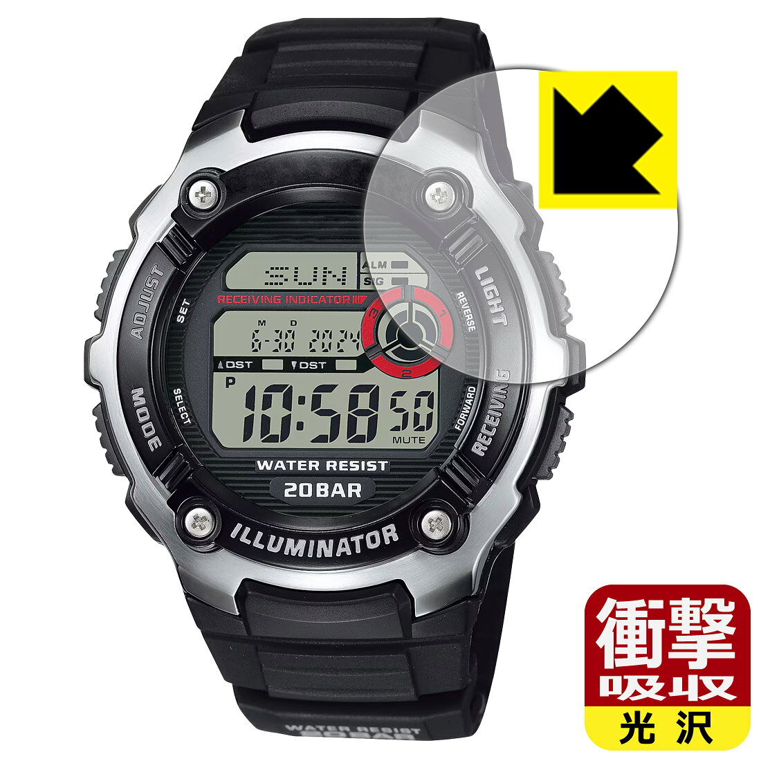 対応機種●対応機種 : カシオ ウェーブセプター WV-200R (WV-M200R) シリーズ 専用の商品です。●製品内容 : 風防用フィルム1枚・クリーニングワイプ1個●特殊素材の衝撃吸収層が外部からの衝撃を吸収し、機器へのダメージをやわらげます。『衝撃吸収(光沢)の保護フィルム』●安心の国産素材を使用。日本国内の自社工場で製造し出荷しています。 ★貼り付け失敗交換サービス対象商品★ 国内自社工場製造・発送だからできる 安心の製品保証とサポート ■製品保証 お届けした製品が誤っていたり、不具合があった場合などには、お届けから1ヶ月以内にメールにてお問い合わせください。交換等対応させていただきます。[キャンセル・返品（返金・交換）について] ■■貼り付け失敗時の交換サービス■■貼り付けに失敗しても1回だけ無償交換ができます。(失敗したフィルムをお送りいただき、新品に無償交換します。往復の送料のみお客様にご負担をお願いいたします。詳しくは製品に同封の紙をご確認ください) ■■保護フィルム貼り付け代行サービス■■保護フィルムの貼り付け作業に自信がない方には、PDA工房で貼り付け作業を代行いたします。(PDA工房の保護フィルムのみが対象です。詳しくは製品に同封の紙をご確認ください) 衝撃吸収【光沢】保護フィルム 素材説明 ■衝撃を吸収＆割れない安心感特殊素材の衝撃吸収層がたわむことで衝撃を吸収し、液晶画面や機器へのダメージをやわらげます。ガラスフィルムは割れることがあるため、破損部分でケガをすることがありますが、このフィルムはPET素材ですので、絶対に割れず、安全にお使いいただけます。もちろん割れたカケラが落ちることもありませんので、異物混入などのトラブルも未然に防ぎます。■高級感あふれる光沢と画質を損なわない透明度！貼っていることを意識させないほどの高い透明度に、高級感あふれる光沢・クリアな仕上げとなります。動画視聴や画像編集など、機器本来の発色を重視したい方におすすめです。■フッ素加工で汚れがつきにくく、指滑りもなめらか！表面はフッ素コーティングがされており、皮脂や汚れがつきにくく、また、落ちやすくなっています。指滑りもなめらかで、快適な使用感です。■抗菌加工で清潔抗菌加工によりフィルム表面の菌の繁殖を抑えることができます。清潔な画面を保ちたい方におすすめです。※抗菌率99.9％ / JIS Z2801 抗菌性試験方法による評価■気泡の入りにくい特殊な自己吸着タイプ接着面は気泡の入りにくい特殊な自己吸着タイプです。素材に柔軟性があり、貼り付け作業も簡単にできます。また、はがすときにガラス製フィルムのように割れてしまうことはありません。貼り直しが何度でもできるので、正しい位置へ貼り付けられるまでやり直すことができます。■安心の日本製最高級グレードの国産素材を日本国内の弊社工場で加工している完全な Made in Japan です。安心の品質をお届けします。 【ポスト投函送料無料】商品は【ポスト投函発送 (追跡可能メール便)】で発送します。お急ぎ、配達日時を指定されたい方は以下のクーポンを同時購入ください。【お急ぎ便クーポン】　プラス110円(税込)で速達扱いでの発送。お届けはポストへの投函となります。【配達日時指定クーポン】　プラス550円(税込)で配達日時を指定し、宅配便で発送させていただきます。【お急ぎ便クーポン】はこちらをクリック【配達日時指定クーポン】はこちらをクリック