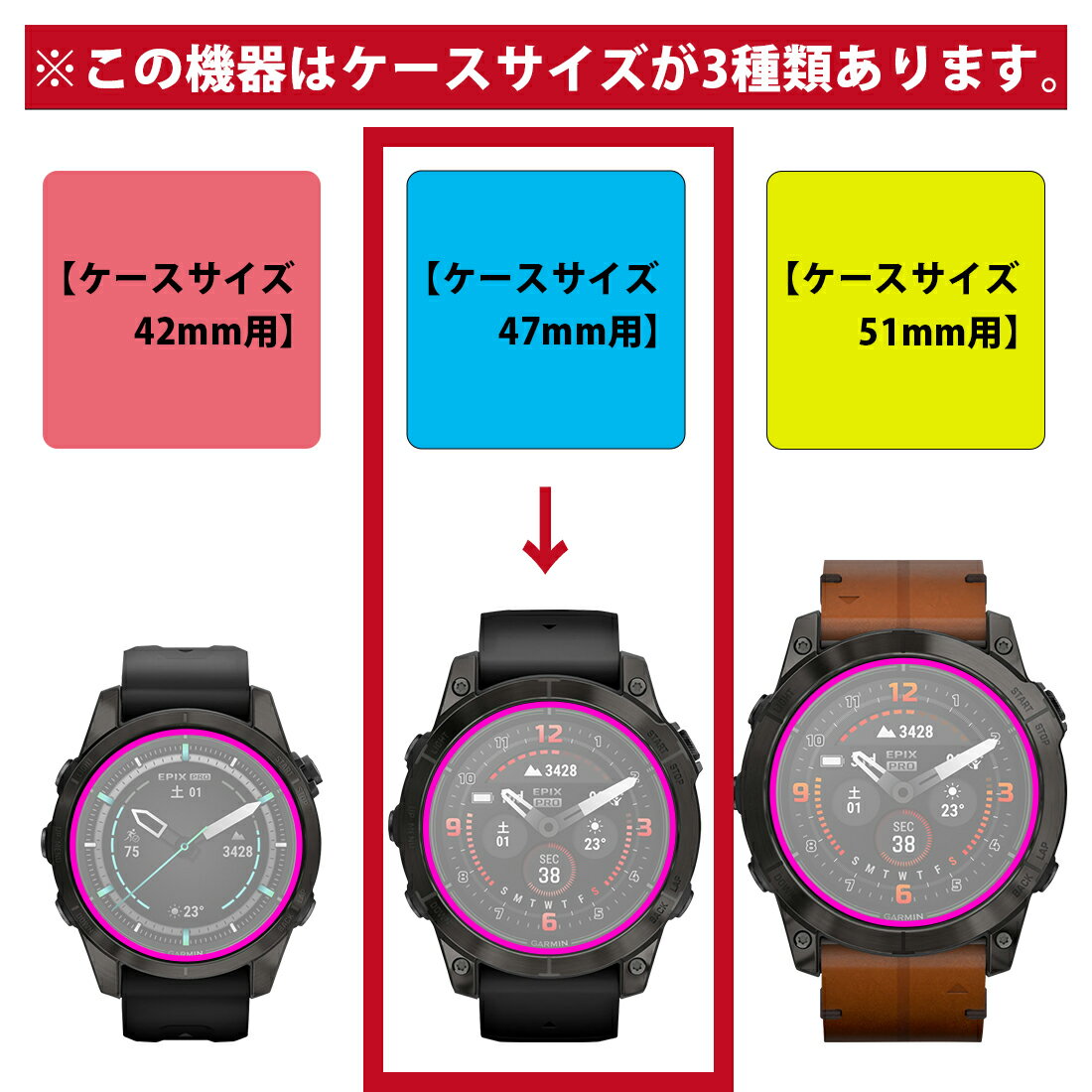 PDA工房 GARMIN epix Pro (Gen 2) [ケースサイズ 47mm用] 対応 衝撃吸収[光沢] 保護 フィルム 耐衝撃 日本製 自社製造直販