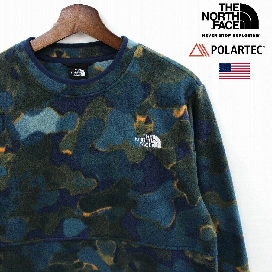 ザ・ノース・フェイス トレーナー メンズ THE NORTH FACE ザ ノースフェイス 【POLATEC ALPINE 100 CREW】 フリース トレーナー メンズ SUMMIT NAVY サミットネイビー CAMO柄 ポーラテック仕様