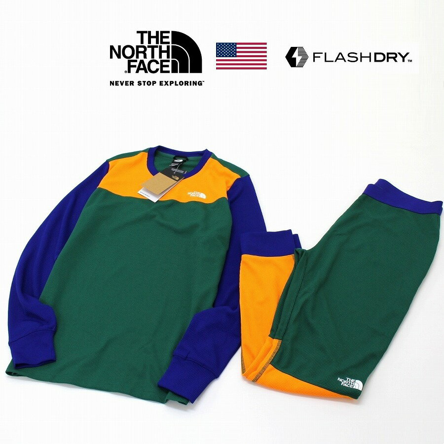 楽天P.F.マーケットTHE NORTH FACE ザ ノースフェイス WAFFLE BASELAYER SET-UP セットアップ 上下セット メンズ マルチカラー FLASHDRY採用