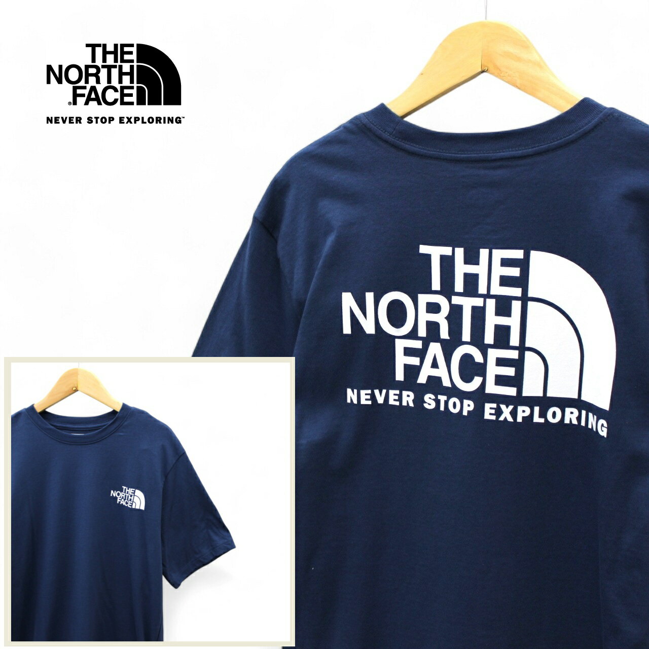 THE NORTH FACE ザ ノースフェイス S/S THROWBACK TEE Tシャツ NSEロゴ メンズ SHADY BLUE ネイビー系色
