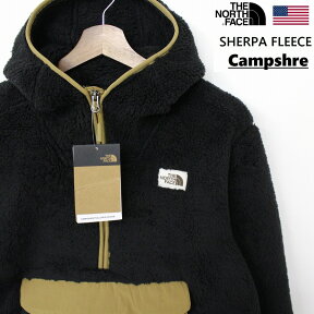 THE NORTH FACE ザ ノースフェイス Campshire ANORAK JACKET アノラック フリースジャケット メンズ 黒×ブリティッシュカーキ モコモコ ボア仕様