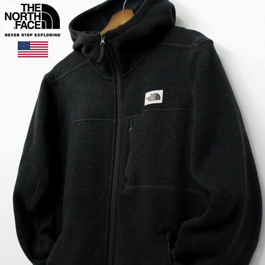 THE NORTH FACE ザ ノースフェイス 【GORDON LYONS HOODIE BOXLOGO PATCH】 フリース ジャケット パーカー メンズ ダークグレー色 ヘビーウェイト仕様