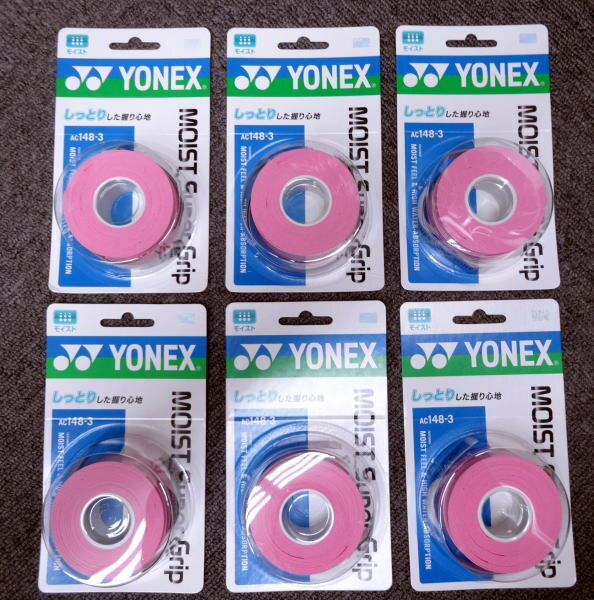 【なんば店商品】ヨネックス モイストスーパーグリップパウダーピンク(421)3本入×6個セットAC1483_421【メール便で発送】【郵便ポスト投函故に、代引不...