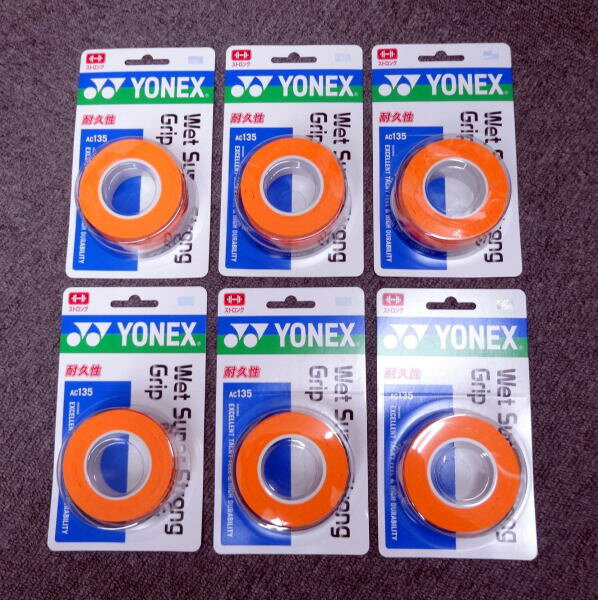 【なんば店商品】ヨネックス ウエットスーパーストロンググリップ ブライトオレンジ(160)3本入×6個セットAC135_160【メール便で発送】【郵便ポスト投函...