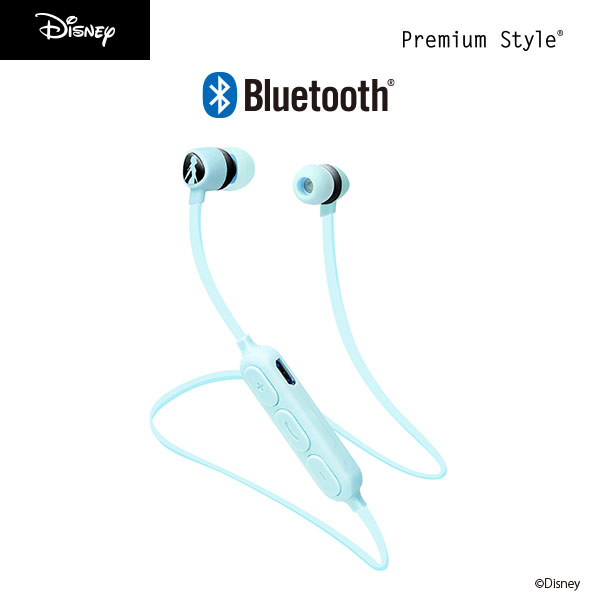 楽天Premium Style Storeワイヤレスイヤホン Bluetooth 4.1 カナル型 ステレオ 左右一体型 ワイヤレス イヤホン ブルートゥース 無線 ディズニー キャラクター Disney ブルー 青 アナと雪の女王 アナ雪 エルサ ハンズフリー通話 マイク リモコン 軽量 軽い 音楽 通話 首掛け 首かけ