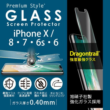 Premium Style 液晶保護ガラス iPhoneX / 8・7・6s・6 ドラゴントレイル 【アイフォン X アイフォン7s 新型 新iPhone 】