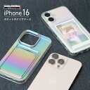 iPhone16 ケース カバー 背面ポケット オーロラ オーロラカラー プリズム レインボー 虹色 クリア 透明 シンプル 無地 カードポケット カードホルダー カード収納 カード ポケット ホルダー 背面収納 背面 収納 ストラップホール TPU iPhone 16