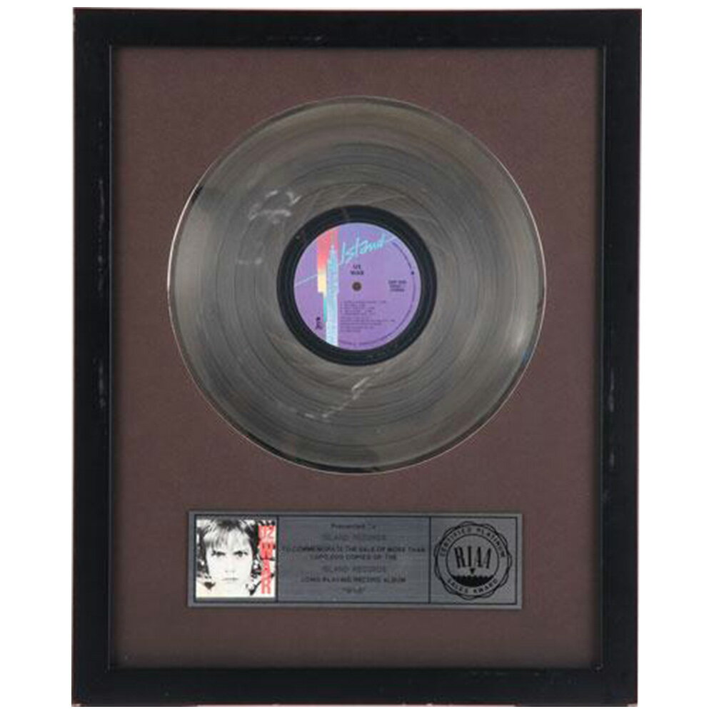 U2 ユーツー - お宝1点品 WAR PLATINUM DISC（RIAA アメリカレコード協会） / コレクタブル