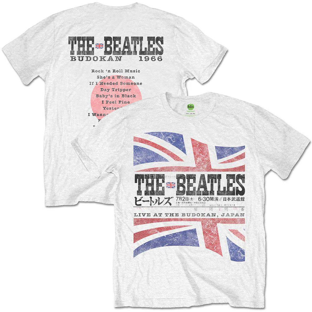 THE BEATLES ザ ビートルズ (ABBEY ROAD発売55周年記念 ) - BUDOKAN SET LIST（ヴィンテージ加工） / バックプリントあり / Tシャツ / メンズ 【公式 / オフィシャル】