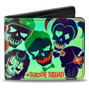 SUICIDE SQUAD スーサイドスクワッド - Stylized Character Faces Scattered Greens / 財布 