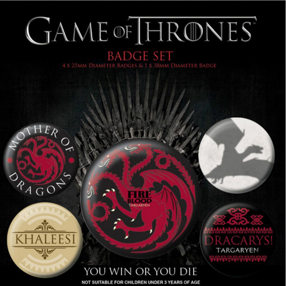 GAME OF THRONES ゲーム・オブ・スローンズ - Fire and Blood 5個セット / バッジ 【 公式 / オフィシャル 】
