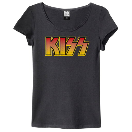 KISS キッス - CLASSIC LOGO DISTRESSED / Amplified( ブランド ) / Tシャツ / レディース 【公式 / オフィシャル】 KISS キッス - CLASSIC LOGO DISTRESSED / Amplified( ブランド ) / Tシャツ / レディース 【公式 / オフィシャル】