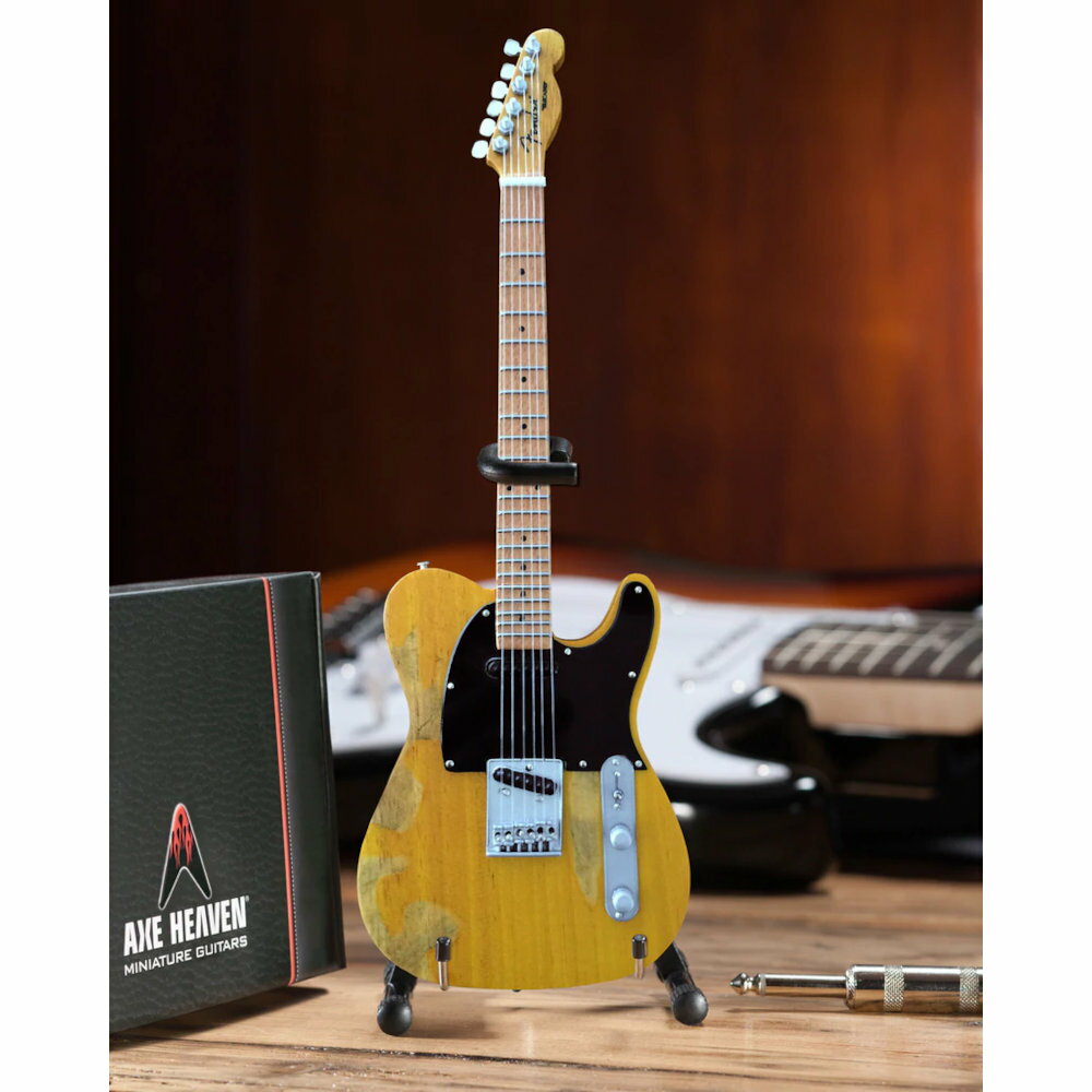 【27日1:59までクーポンで最大10%off】BRUCE SPRINGSTEEN ブルーススプリングスティーン (生誕75周年 ) - The Boss Licensed Fender Tele- Vintage Blonde / ミニチュア楽器 【公式 / オフィシャル】