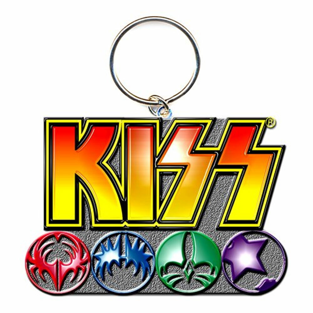 KISS キッス (ジーンシモンズ生誕75周年 ) - LOGO & ICONS / キーホルダー 【公式 / オフィシャル】