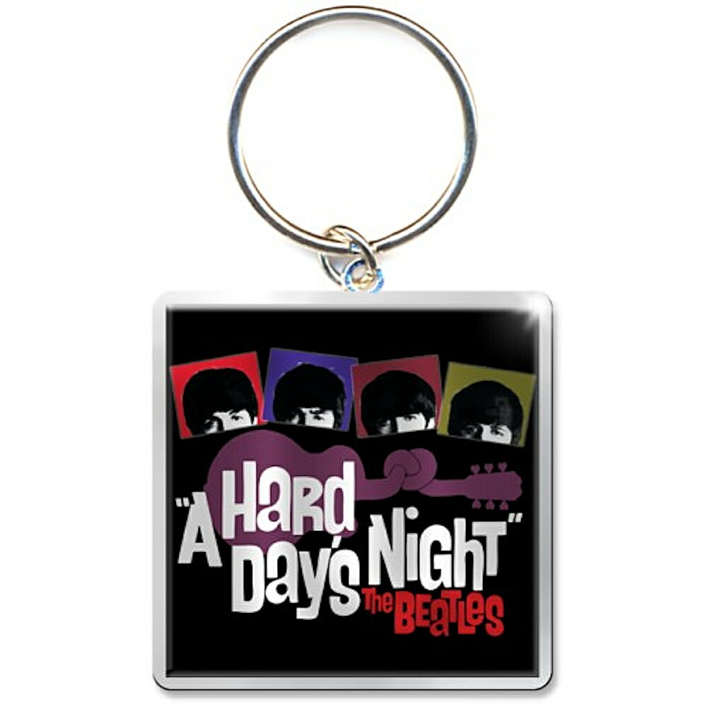 THE BEATLES ビートルズ (7月 映画 『ザ・ビートルズの軌跡』 公開 ) - HARD DAYS NIGHT GUITAR / キーホルダー 【公式 / オフィシャル】