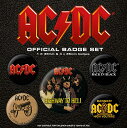 AC/DC エーシーディーシー (Back in Black 45周年 ) - Logo 5個セット / バッジ 【公式 / オフィシャル】