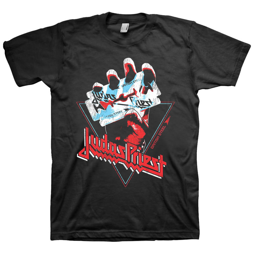 JUDAS PRIEST ジューダスプリースト (2024年3月新作発売 ) - BRITISH STEEL HAND TRIANGLE / Tシャツ / メンズ 【公式 / オフィシャル】