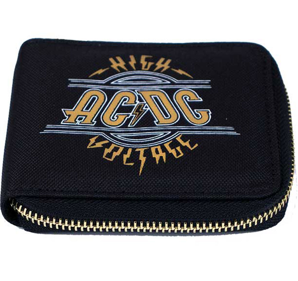 AC/DC エーシーディーシー (Back in Black 45周年 ) - BIFOLD PU ZIP WALLET / レア / 財布 【公式 / オフィシャル】