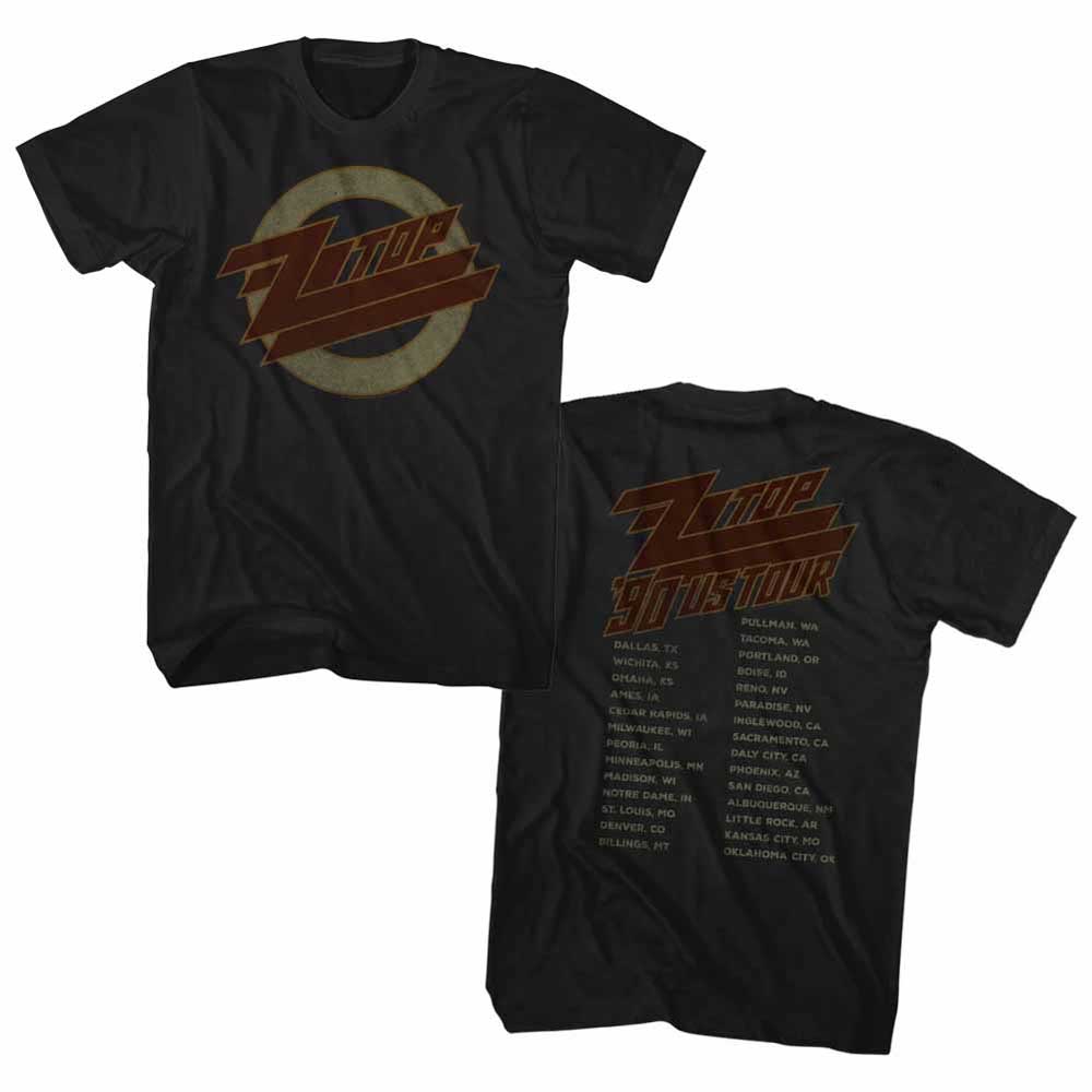 ZZ TOP ズィーズィートップ (結成55周年 ) - 1990 US TOUR / バックプリントあり / Tシャツ / メンズ 【公式 / オフィシャル】