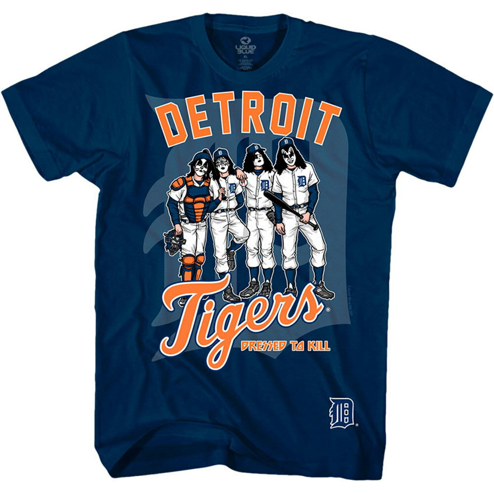 KISS キッス (ジーンシモンズ生誕75周年 ) - Detroit Tigers Dressed to Kill / Tシャツ / メンズ 【公式 / オフィシャル】