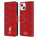 LIVERPOOL FC リヴァプールFC - Crest & Liverbird Patterns 1 / Red レザー手帳型 / Apple iPhoneケース 