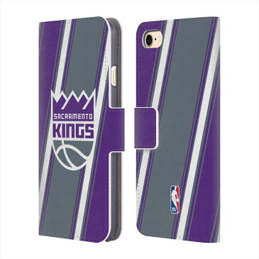 SACRAMENTO KINGS（NBA） サクラメントキングス - Stripes レザー手帳型 / iPhoneケース 【公式 / オフィシャル】