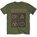 LED ZEPPELIN レッドツェッペリン (デビュー55周年記念 ) - Gold Symbols in Black Square / Tシャツ / メンズ 【公式 / オフィシャル】