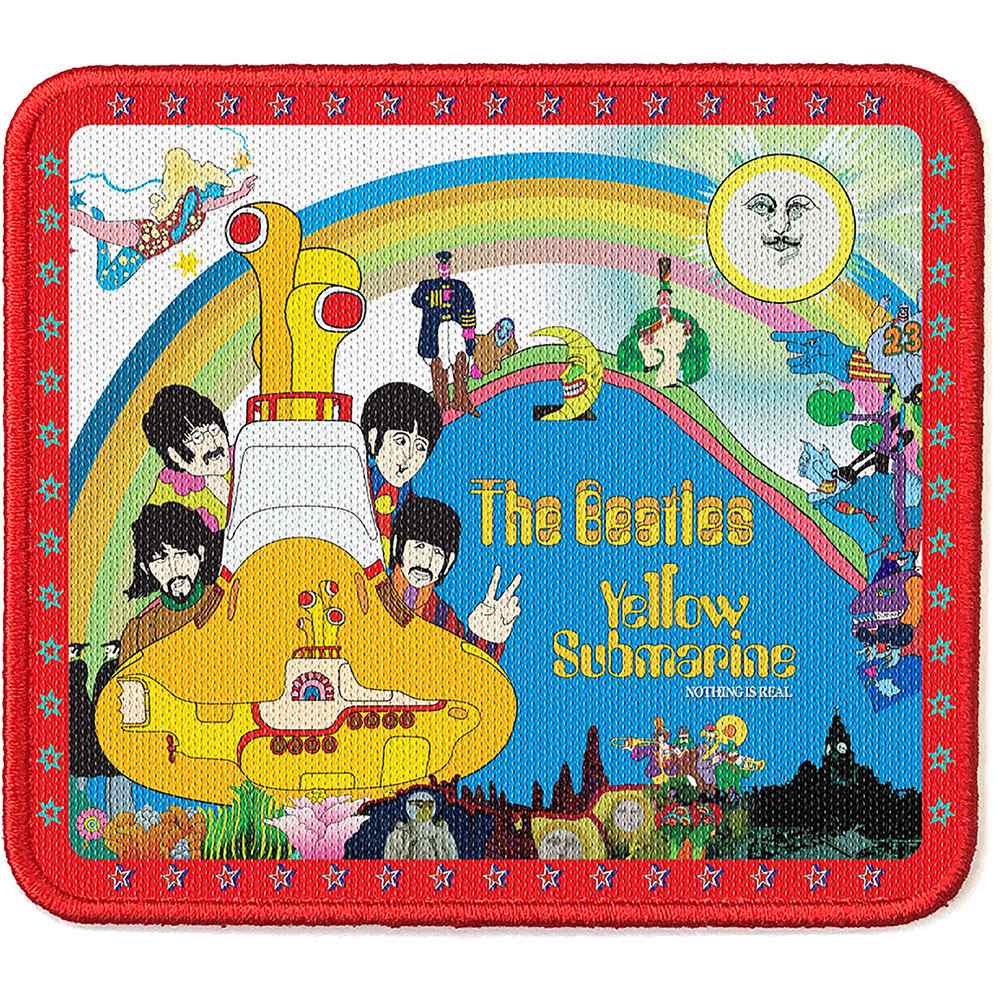 THE BEATLES ザ・ビートルズ (ABBEY ROAD発売55周年記念 ) - Yellow Submarine Stars Border / ワッペン 【公式 / オフィシャル】