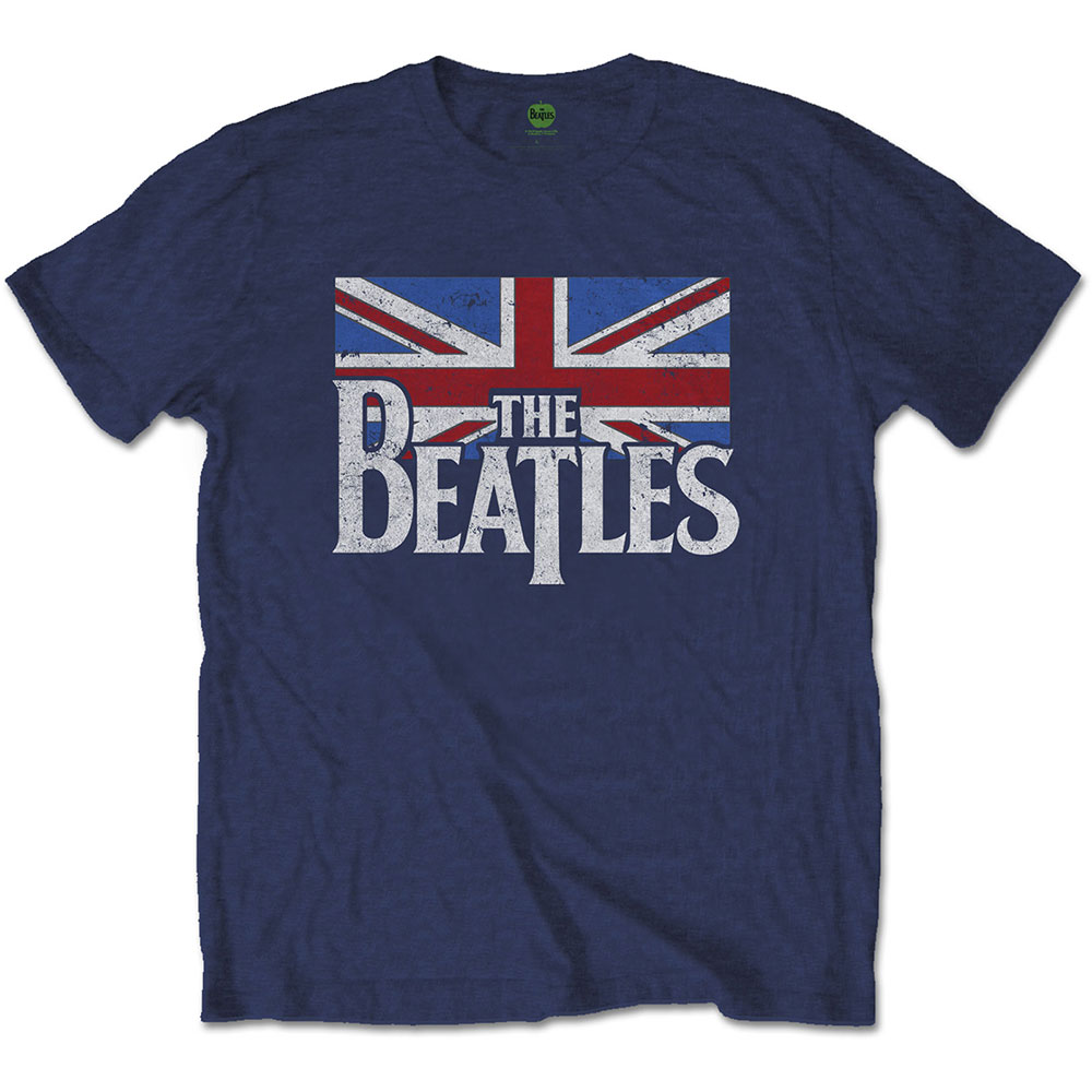 THE BEATLES ザ ビートルズ (ABBEY ROAD発売55周年記念 ) - Drop T Logo Vintage Flag / Tシャツ / メンズ 【公式 / オフィシャル】