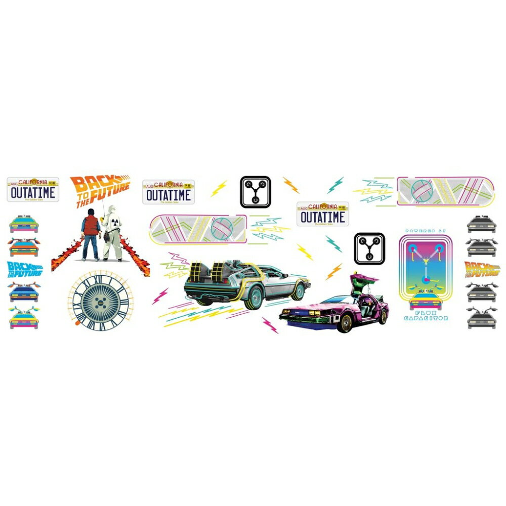BACK TO THE FUTURE バックトゥザフューチャー (BTTF2 公開 35周年 ) - Man Cave Decals / 22デカールセット / ステッカー 【公式 / オフィシャル】のサムネイル