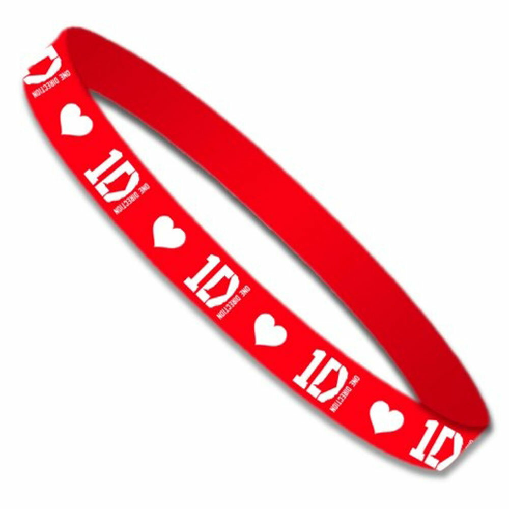 ONE DIRECTION ワンダイレクション (2024年5月ナイル来日 ) - Gummy Wristband / Red / リストバンド 【公式 / オフィシャル】