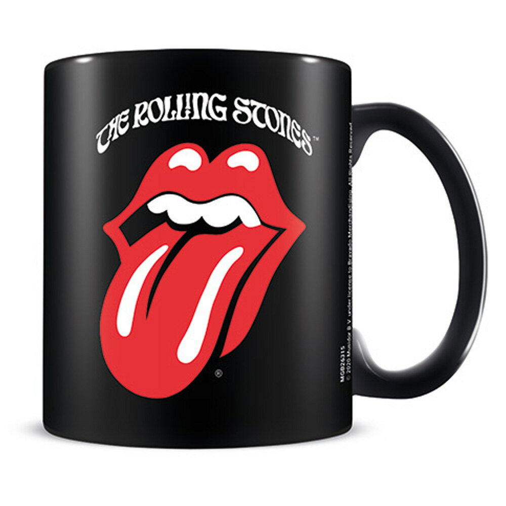 ROLLING STONES ローリングストーンズ (ブライアンジョーンズ追悼55周年 ) - Retro Tongue / Black / マグカップ 【公式 / オフィシャル】