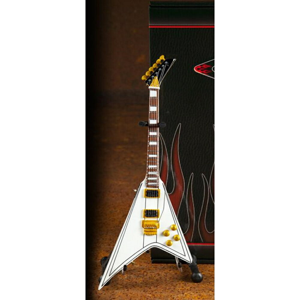 OZZY OSBOURNE オジーオズボーン (ソロ45周年 ) - Randy's Signature White V Miniature Guitar Replica Collectible / ミニチュア楽器 【公式 / オフィシャル】