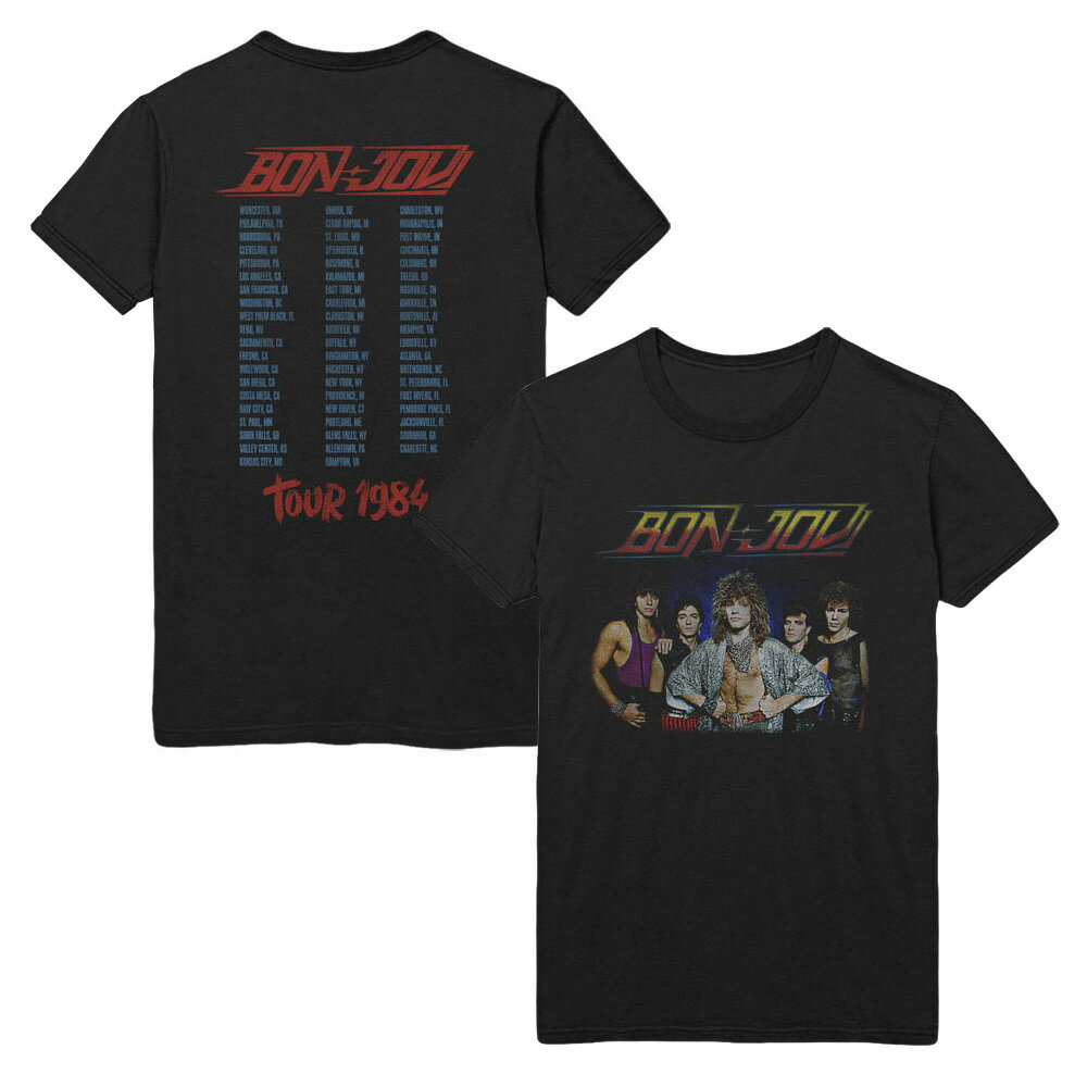 BON JOVI ボン ジョヴィ (4月公式ドキュメンタリー配信開始 ) - Tour 039 84 / バックプリントあり / Tシャツ / メンズ 【公式 / オフィシャル】