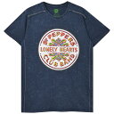 THE BEATLES ザ ビートルズ (ABBEY ROAD発売55周年記念 ) - Sgt Pepper Drum / Black Label（ブランド） / Snow Wash / Tシャツ / メンズ 【公式 / オフィシャル】