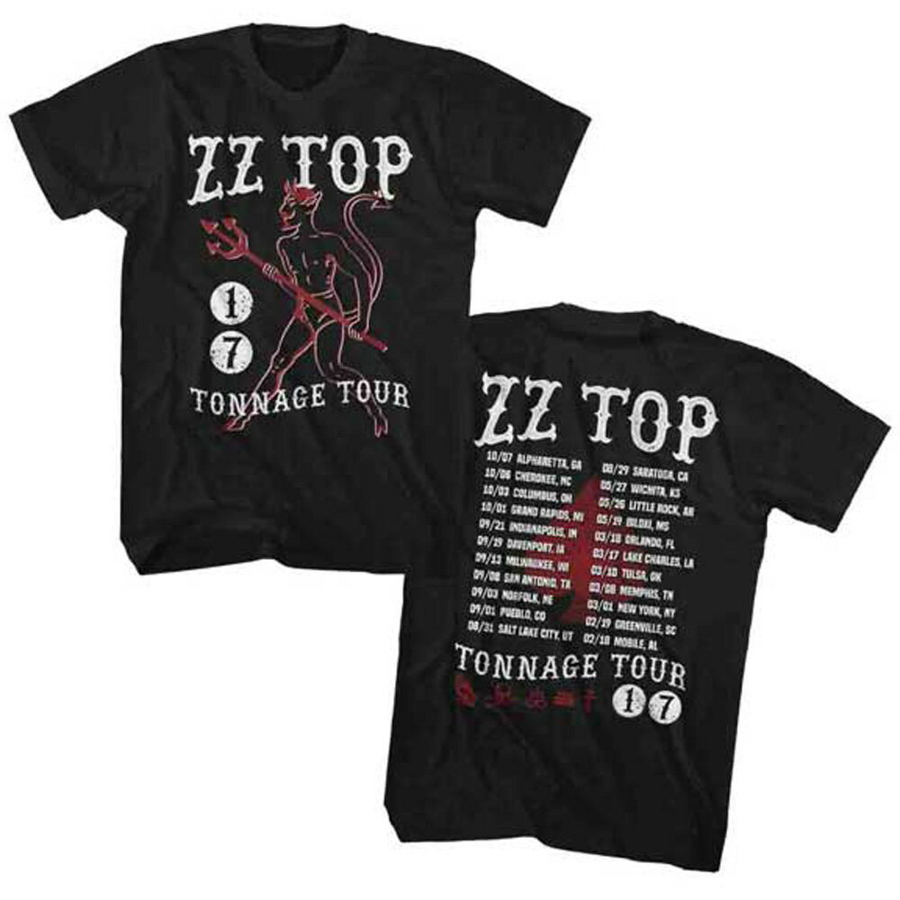 ZZ TOP ズィーズィートップ (結成55周年 ) - TONNAGE TOUR 17 / Tシャツ / メンズ 【公式 / オフィシャル】