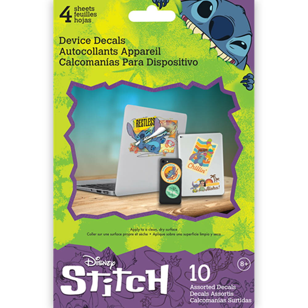 STITCH スティッチ - LILO & STITCH DEVICE DECALS WITH FOIL / 4枚入り / スマホ・ステッカー 