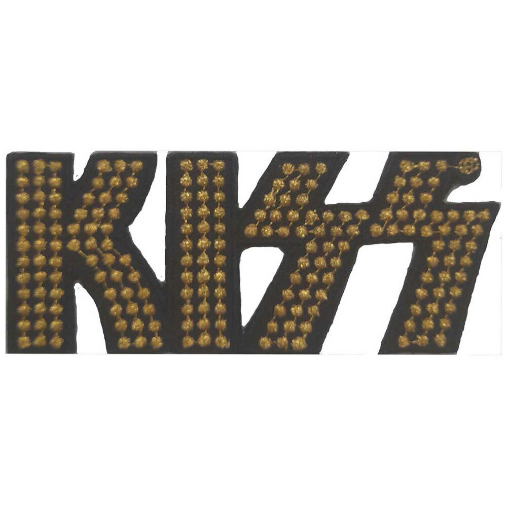 KISS キッス ジーンシモンズ生誕75周年 - Gold Studded Logo / ワッペン 【公式 / オフィシャル】
