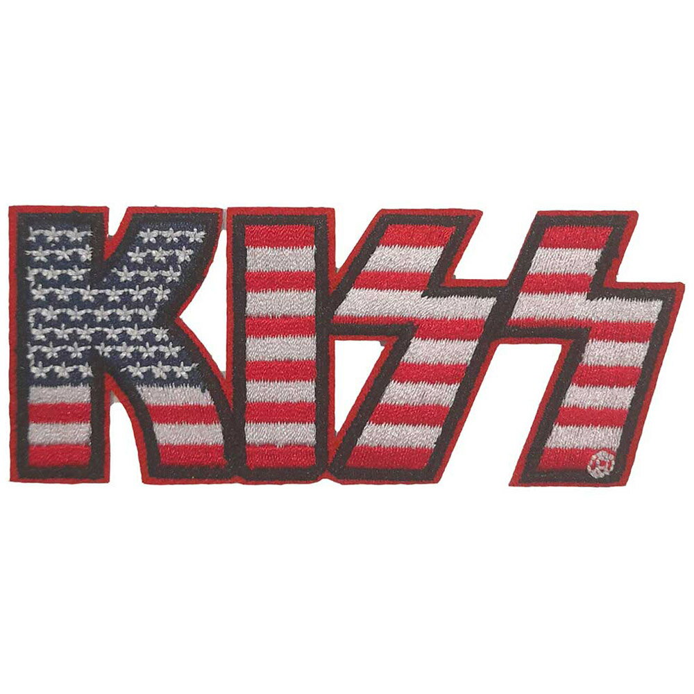 KISS キッス ジーンシモンズ生誕75周年 - American Flag Logo / ワッペン 【公式 / オフィシャル】