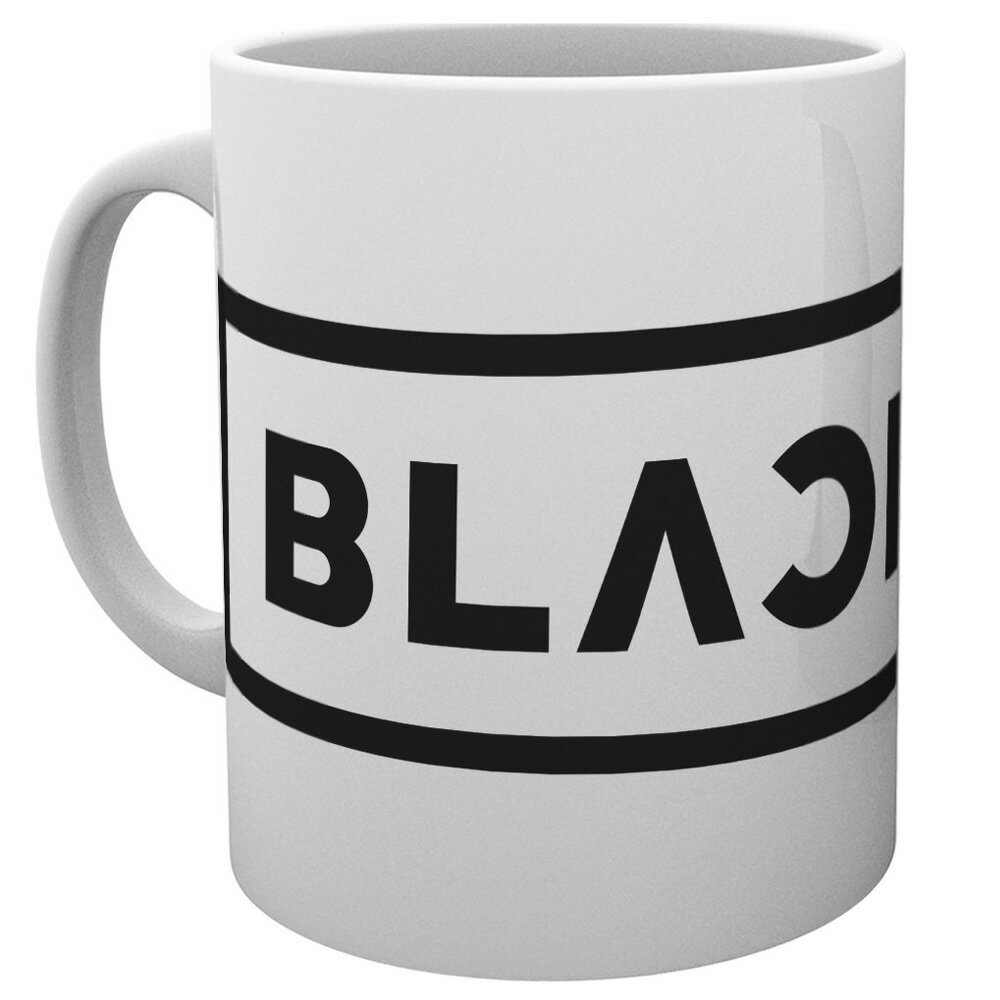 BLACKPINK公式マグカップ カラー：ホワイト×ブラック サイズ：10oz / 約296mL 'Logo / Bravado' のデザインモチーフが特徴です。 ブラックピンク / K-POP / ジス / ジェニー / ロゼ / リサミュージック / ZMUSIC