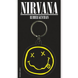 NIRVANA ニルヴァーナ (カートコバーン追悼30周年 ) - Smiley / ラバー・キーリング / キーホルダー 【公式 / オフィシャル】