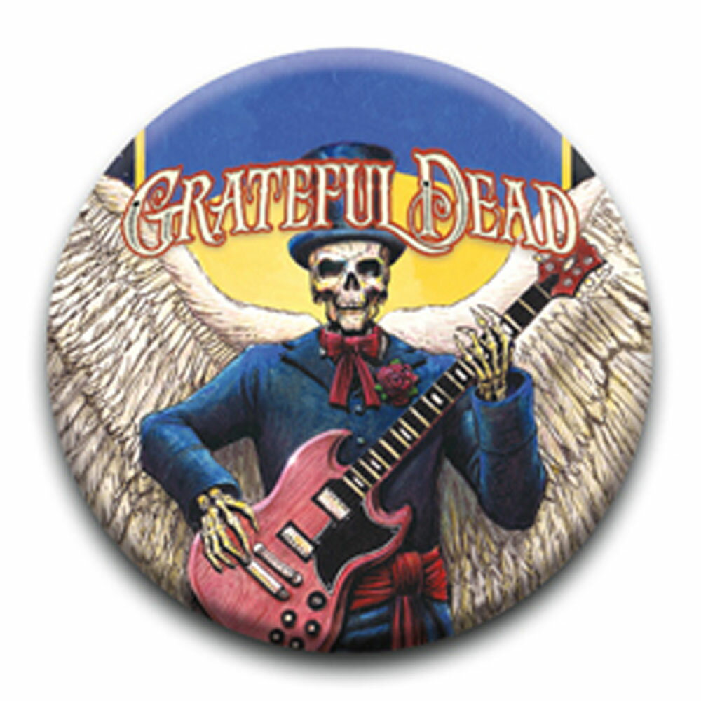 GRATEFUL DEAD グレイトフルデッド - SKELETON GUITAR / バッジ 【 公式 / オフィシャル 】