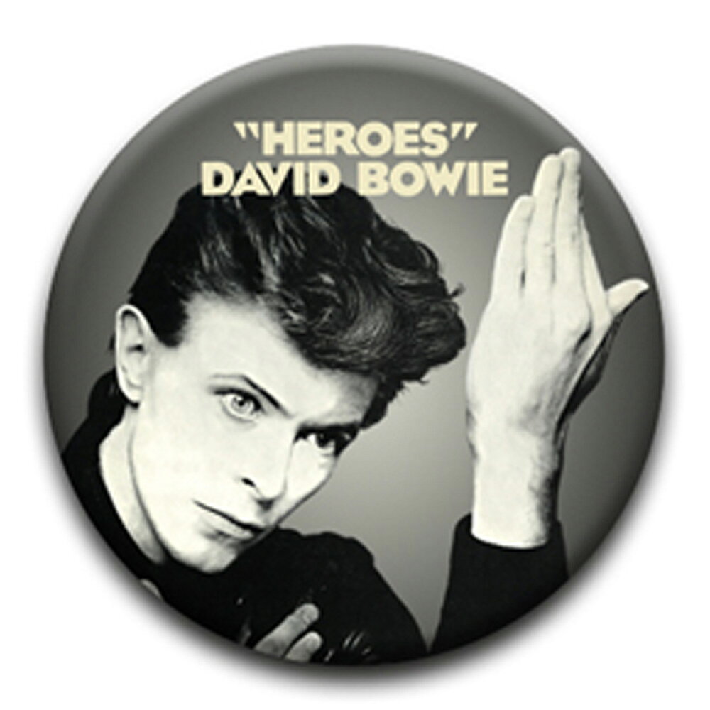 DAVID BOWIE デヴィッドボウイ (追悼 10年 ) - HEROES / バッジ 【公式 / オフィシャル】