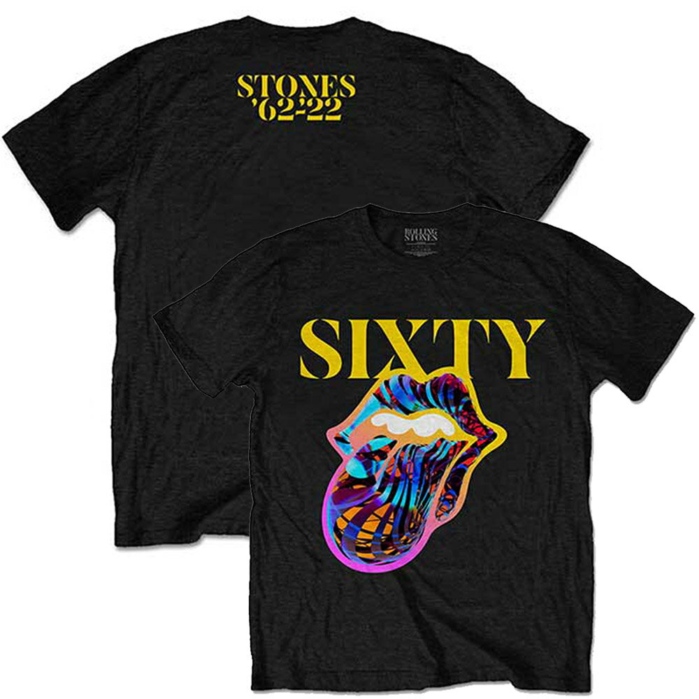 ROLLING STONES ローリングストーンズ (ブライアンジョーンズ追悼55周年 ) - Sixty Cyberdelic Tongue / バックプリントあり / Tシャツ / メンズ 【公式 / オフィシャル】