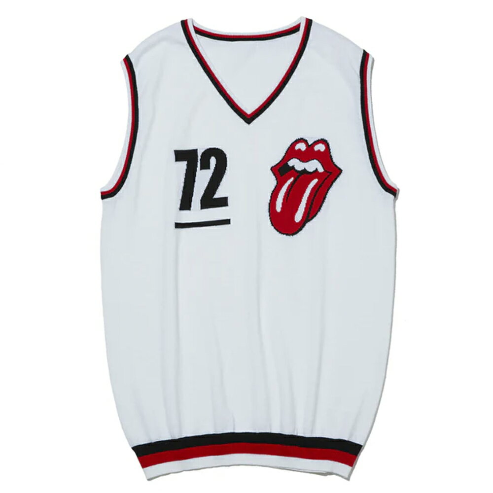 樂天商城 - ROLLING STONES ローリングストーンズ (7月 新譜 記念 ) - Jacquard Knit Vest / White / トップス / メンズ 【公式 / オフィシャル】