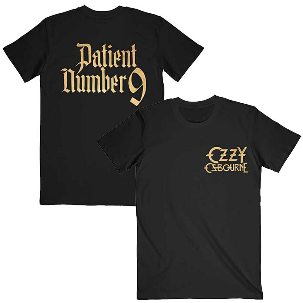 OZZY OSBOURNE オジーオズボーン (ソロ45周年 ) - Patient No. 9 Gold Logo / バックプリントあり / Tシャツ / メンズ 【公式 / オフィシャル】