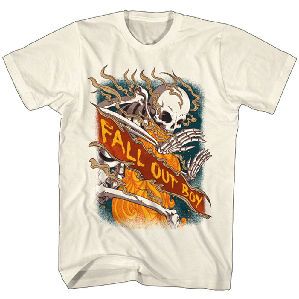 FALL OUT BOY フォールアウトボーイ (来日記念 ) - FIRE SKELETON / Tシャツ / メンズ 