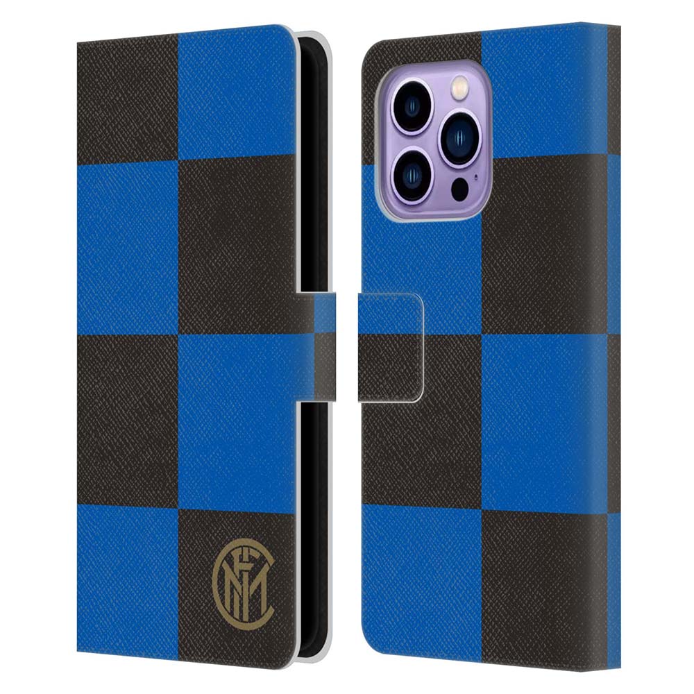 INTER MILAN インテルミラノ - Graphics / Square Pattern レザー手帳型 / Apple iPhoneケース 【公式 / オフィシャル】