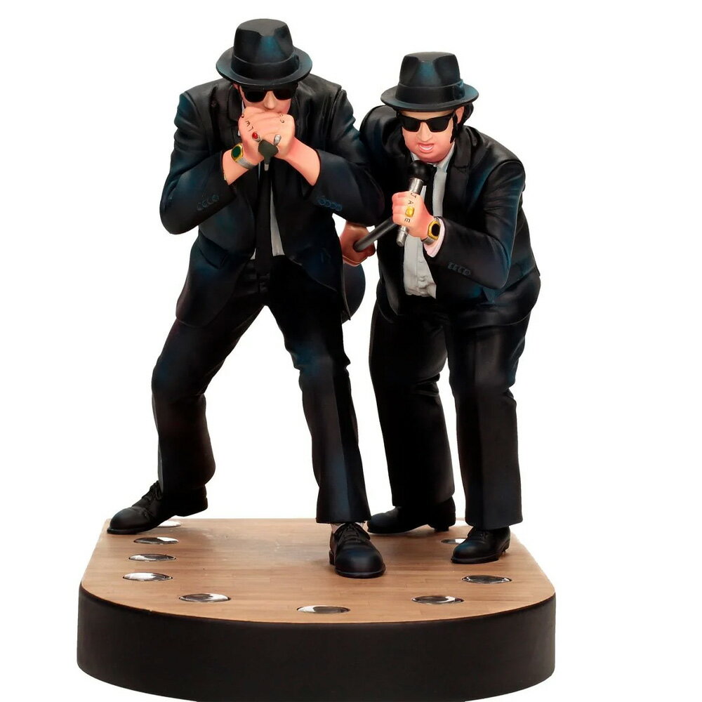 【27日1:59までクーポンで最大10%off】BLUES BROTHERS ブルースブラザーズ (John Belushi生誕75周年記念 ) - Jake and Elwood Blues Singing 1:10 Scale Figure with Lighted Base / フィギュア・人形 【公式 / オフィシャル】